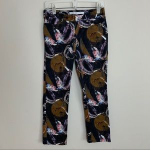 & Other Stories Black Brown Printed Pants Trousers